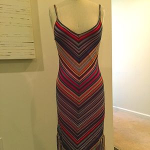 Missoni Multicolored Slip dress with Fringe detail